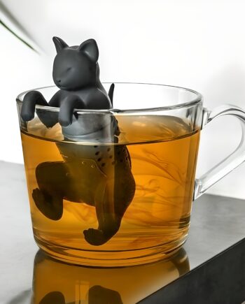 Grå Kat Teæg i Silikone – Sjovt tilbehør til teelskere!
