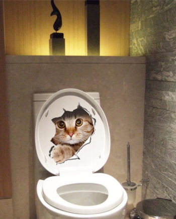 3D Kat Klistermærker til Toilet – Sjov Badeværelsesindretning!