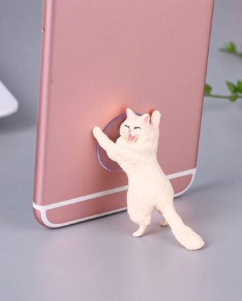 Sød Hvid Kat Telefonholder - Den perfekte gave til kattefans!