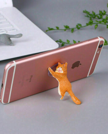 Katteformet telefonholder i orange – Sjovt til hjemmet!