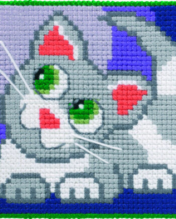 Permin Broderikit med Kat – Kreativ Leg til Børn 25x25cm