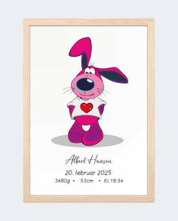 Personlig Fødselsplakat med Hund – Unik Gave til Nyfødte