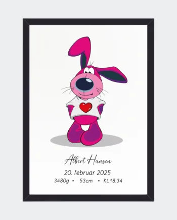 Sort Fødselsplakat til Hund - Den Perfekte Gaveidé!