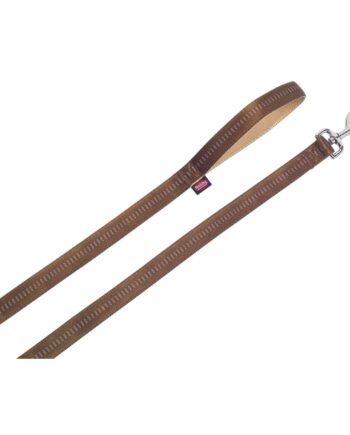 Blød Nylon Førerline i Brun – 120 cm med Komfort Greb