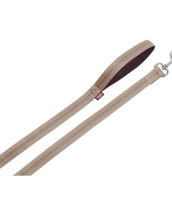 Beige Blød Nylon Førerline med Komfortabelt Greb
