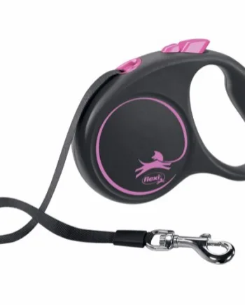 Sort Flexi Black Design Bånd Line Pink Max - Flexi Happypet  - 4000498034118
