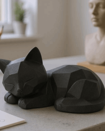 Sort Delta Low Poly Sovende Kat Onyx Black Sparkle - Jm Dimensions Happypet  - 5705040329085