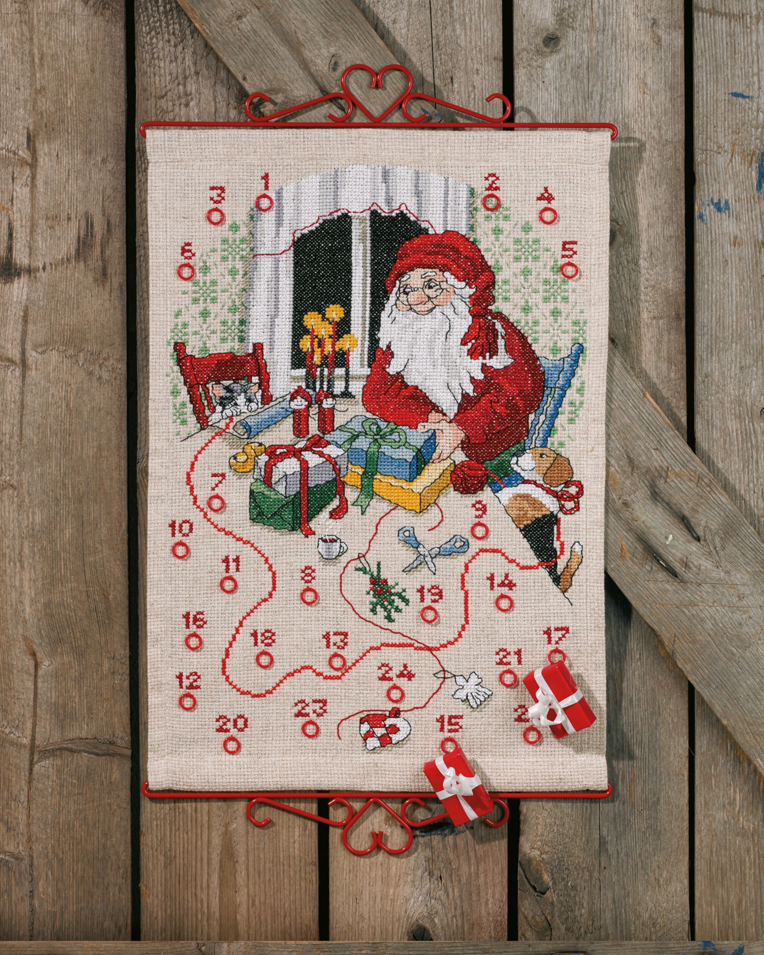 Julemand Katamphund Julekalender 40x59 - Permin Happypet