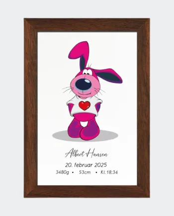 Mørk Eg Fødselsplakat Hund 10x15 Mørk 10x15 - 123unik Happypet