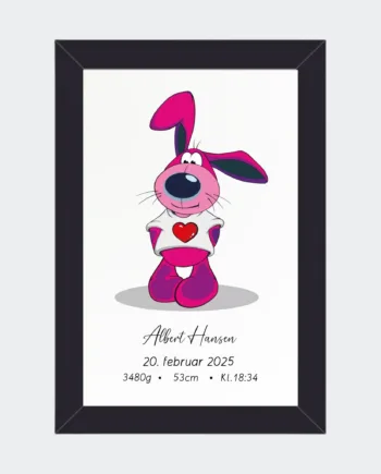 Sort Fødselsplakat Hund 10x15 10x15 - 123unik Happypet