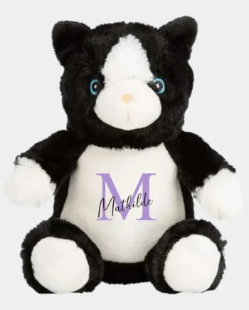 Hvid Navne Bamse Kat Design Selv Farve Sort - Teeinblue Happypet