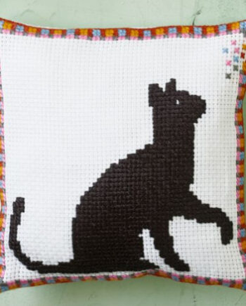 Permin Broderikit Kat Pude 27x27cm - Permin Happypet  - 5702858313039