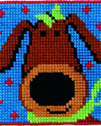 Permin Broderikit Børnestramaj Hund 25x25cm - Permin Happypet  - 5702859333005