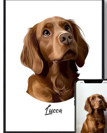 Hundeportræt Plakat Plakat Med Hund - Plakatdyr.dk Happypet