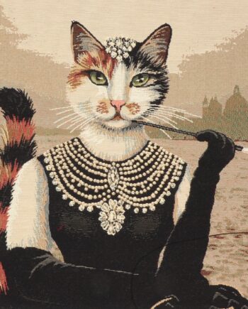 Kat Fin Kjole Smykker Med Guldglimmer 45x45 Gobelin Bomuld Polyester - Stofmoellen.dk Happypet