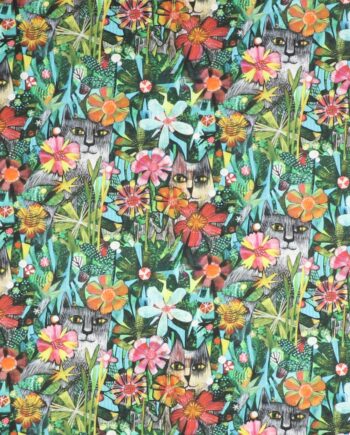 Alfie Kat Blandt Blomster Patchwork 100 Bomuld - Stofmoellen.dk Happypet