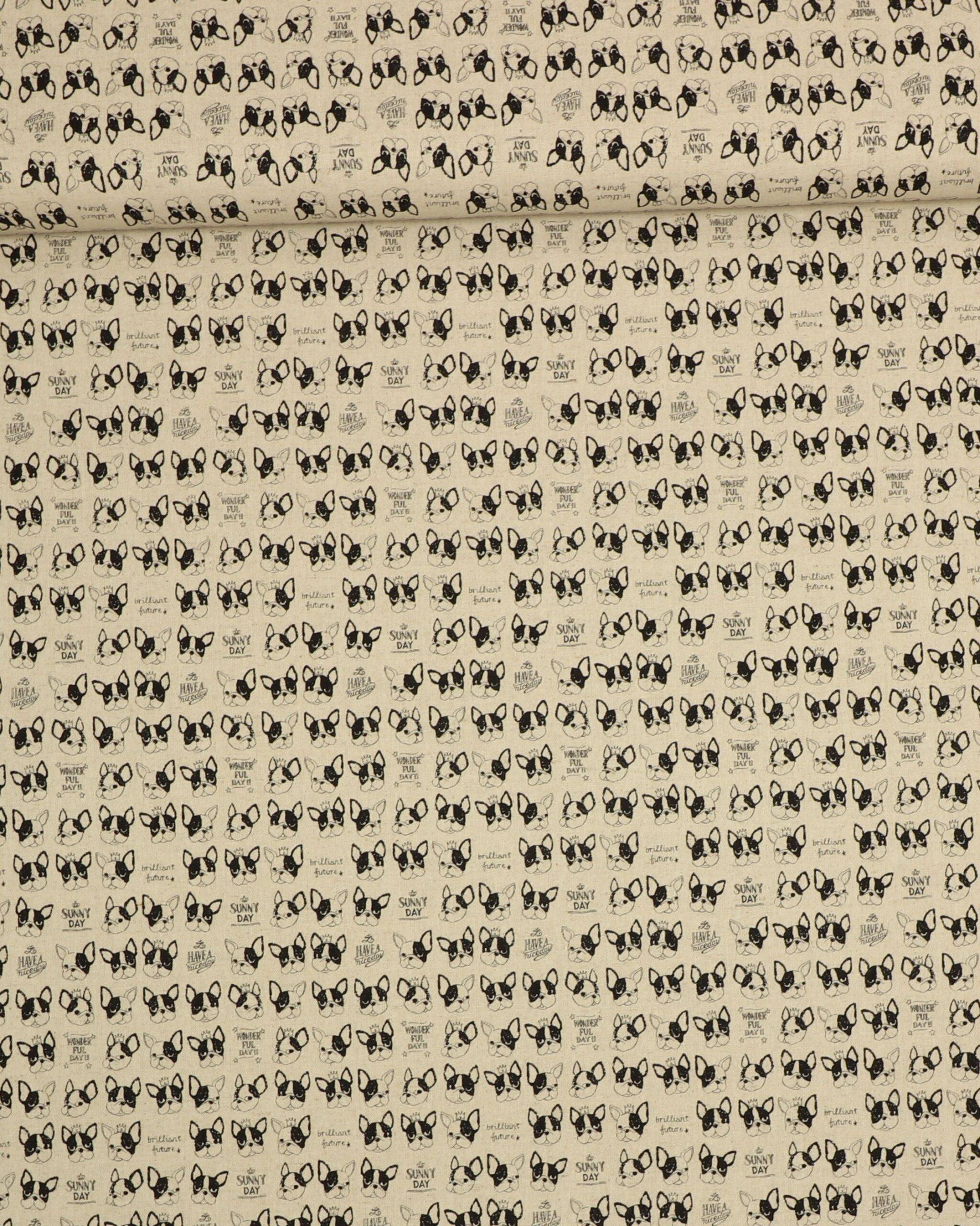 Trfle Fra Kokka Hund Tekst Patchwork Hør Bomuld - Stofmoellen.dk Happypet