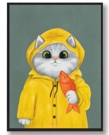 Kat Regntøj Katteplakat - Plakatdyr.dk Happypet