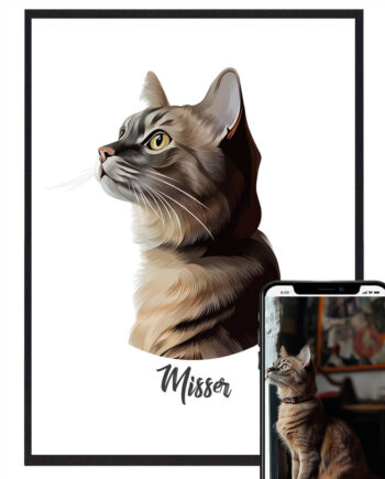 Katteportræt Plakat Plakat Med Kat - Plakatdyr.dk Happypet