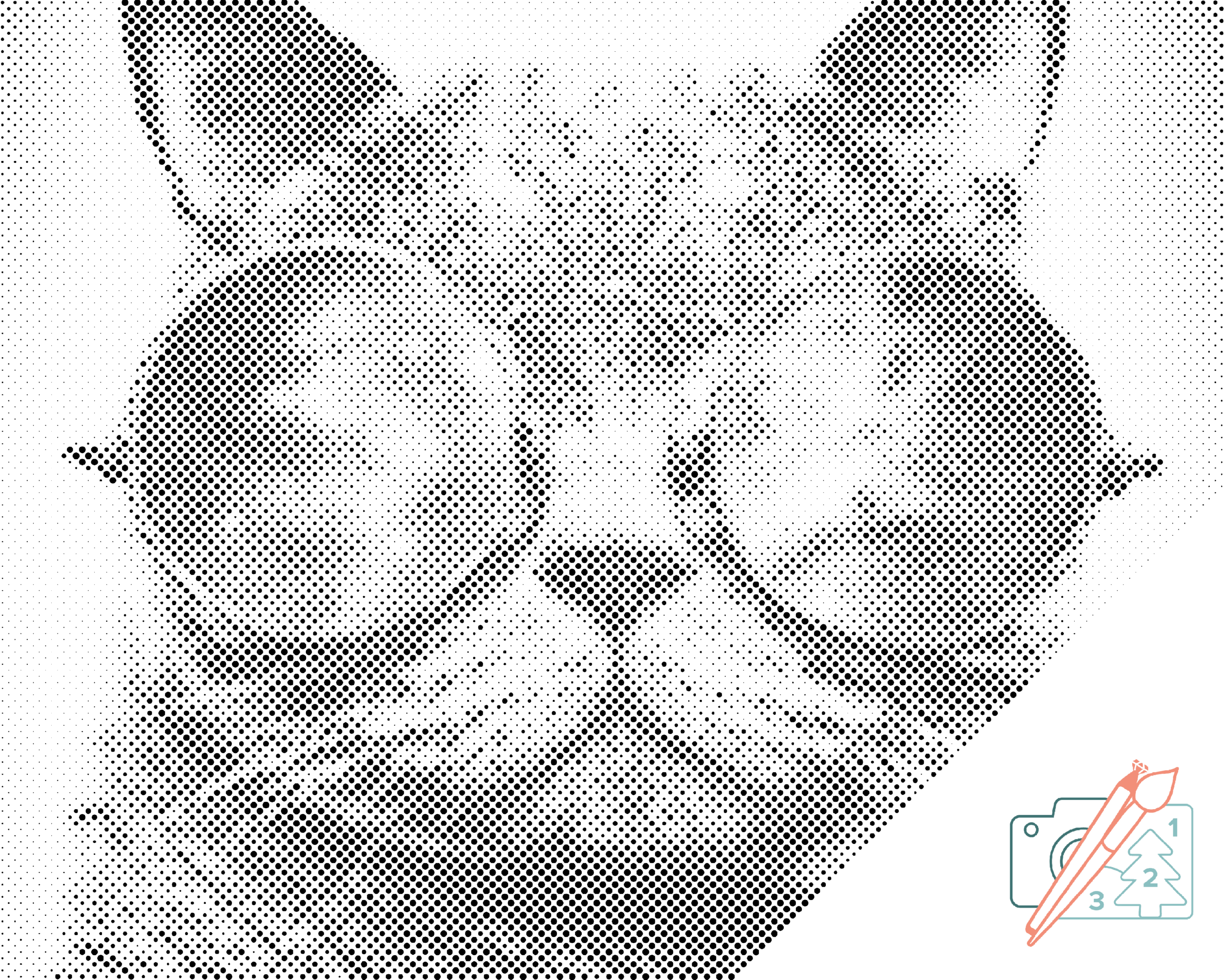 Mal Med Prikker Kat Med Solbriller Opspændt Ramme - Happypet