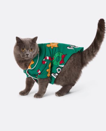 Grøn Hohoho Julepyjamas Til Katte - Sillysanta Happypet  - 7073008440263