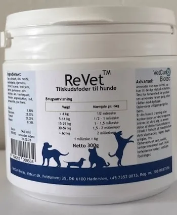 Vetcur Revet Pulver Tilskud Til Hund 300g - Vetcur Biotec Happypet  - 5704202000534