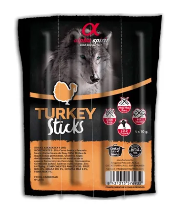 Alpha Spirit Turkey Sticks Stk StorkØb - Alpha Spirit Happypet