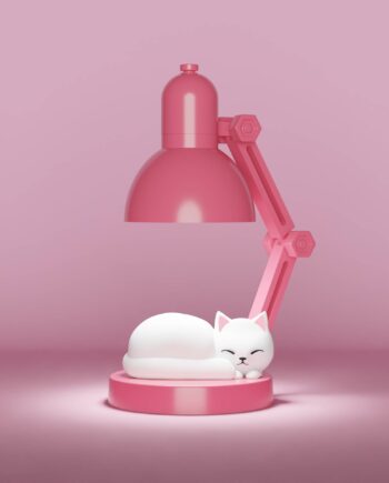 Lyserød Minilampe Med Kat Natlys Til Børneværelset - Mags Happypet  - 4260767642516