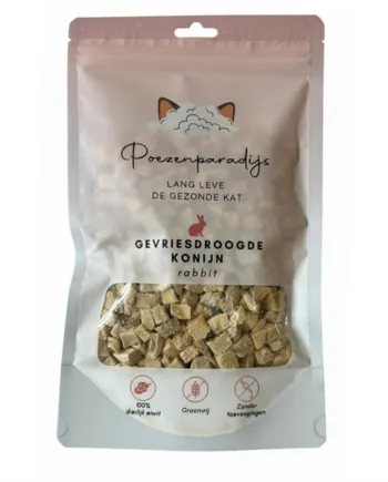 Cat Paradise 100 Frysetørret Kanin Til Katte Hunde - Cat Paradise Happypet  - 7423354241258