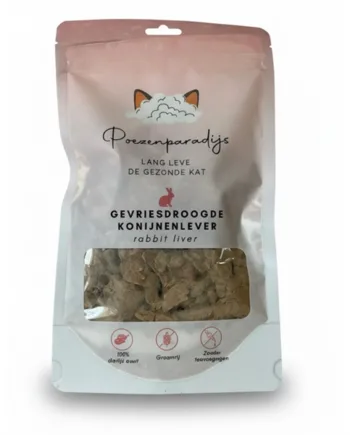 Cat Paradise 100 Frysetørret Kaninlever Til Katte Hunde - Cat Paradise Happypet  - 7423354241265