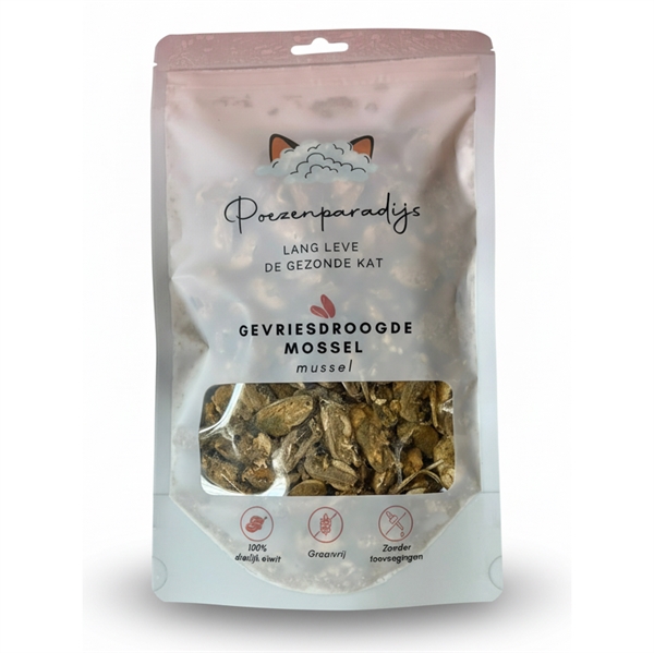 Cat Paradise 100 Frysetørret Musling Til Katte Hunde - Cat Paradise Happypet - 7423354242255