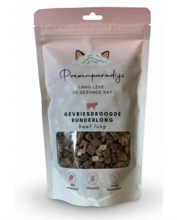 Cat Paradise 100 Frysetørre Okselunge Til Katte Hunde - Cat Paradise Happypet  - 7423354241296