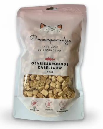Cat Paradise 100 Frysetørret Torsk Til Katte Hunde - Cat Paradise Happypet  - 7423354242231