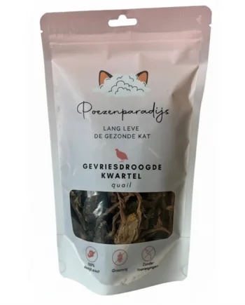 Cat Paradise 100 Frysetørret Vagtel Til Katte Hunde - Cat Paradise Happypet  - 7423354242200
