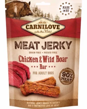 Carnilove Meat Jerky Kylling Vildsvin Bar 100g - Carnilove Happypet  - 8595602552023
