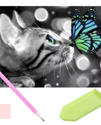 Kat Med Sommerfugl Diamond Paint - Dingadget Happypet  - 9460566
