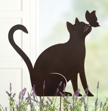 Havepæl Kat Bolig & Brugskunst Godkarmashop - Gilde Handwerk Happypet