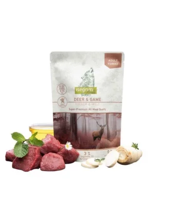 Isegrim Vådfoder Hjort Vildt 410g - Isegrim Happypet  - 4250231541056