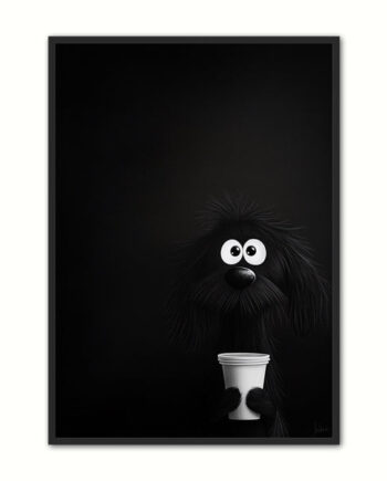 Kaffe Plakat Hund Morgenkaffe - Plakat Portalen Happypet