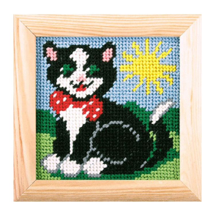 Orchidea Broderi Kat Billede Påtrykt Broderi - Happypet