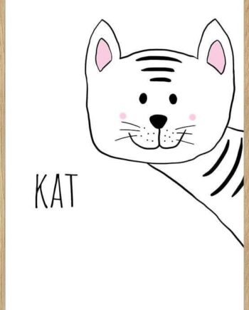 Enkel Børneplakat Med Kat - Unikplakat.dk Happypet