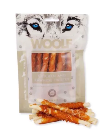 Woolf Chicken Rawhide Twister - Woolf Happypet  - 8594178550457