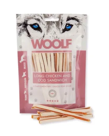 Woolf Long Chicken Cod Sandwich - Woolf Happypet  - 8594178550396
