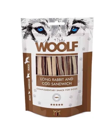 Woolf Long Rabbit And Cod Sandwich 100g - Woolf Happypet  - 8594178550679